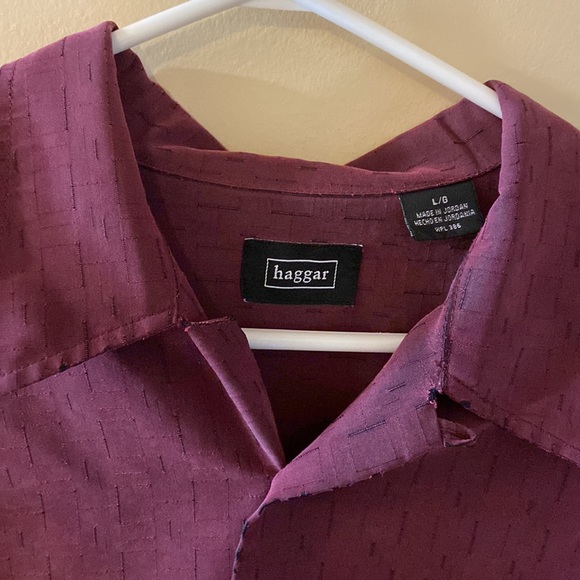 Haggar long sleeve button down dressy shirt Large - Picture 2 of 9